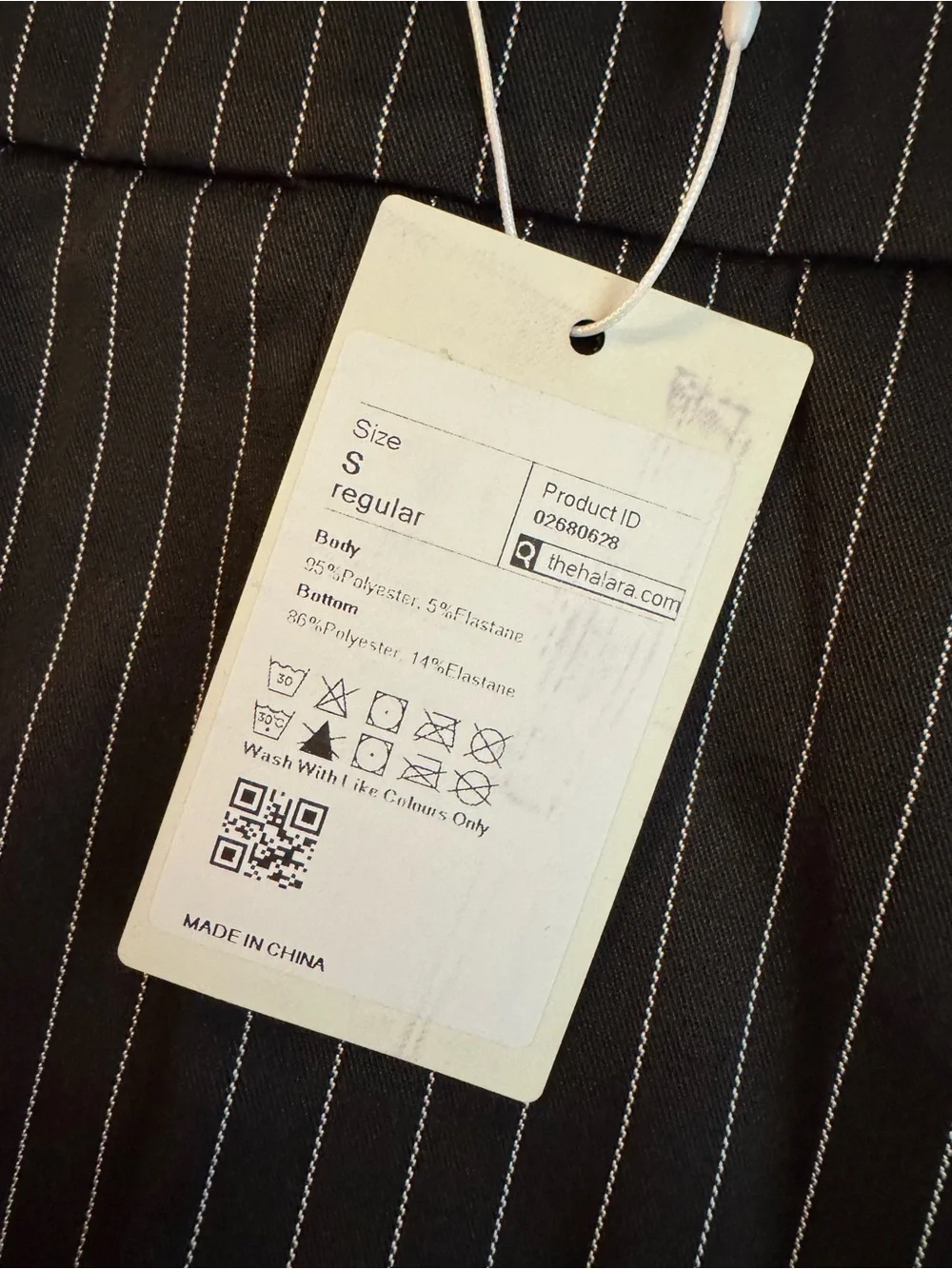 Halara black & white pinstripe mini skort, size Small. NWT. - Picture 2 of 8